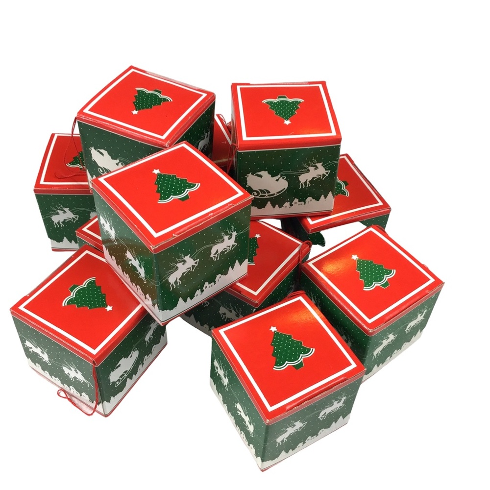 Christmas Boxes set of 12- 2” Small Ornaments